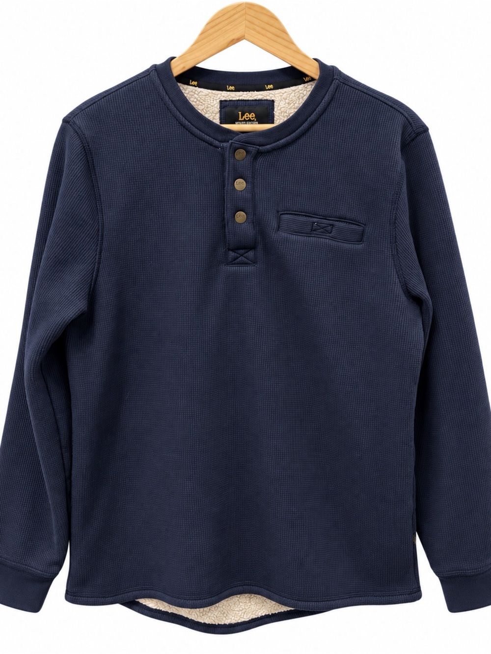Lee Bonfire Ready Navy Sherpa-Lined Henley | Men’s M